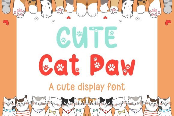 Cute Cat Paw: A Playful Font for Cheerful Designs